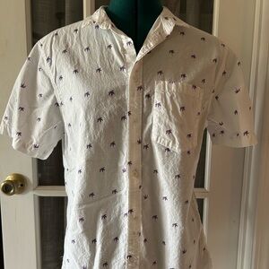 H&M Divided White button down w/Palm trees
